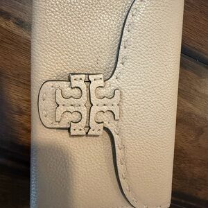 Tory Burch Tan Leather Phone Wallet